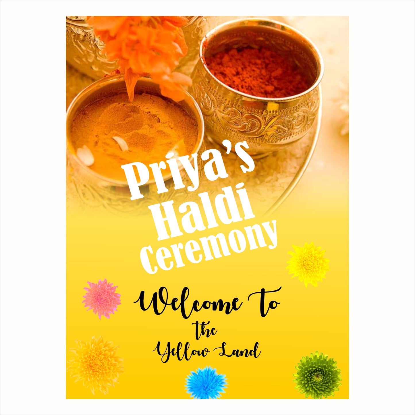 Haldi Ceremony Theme Party Welcome Board