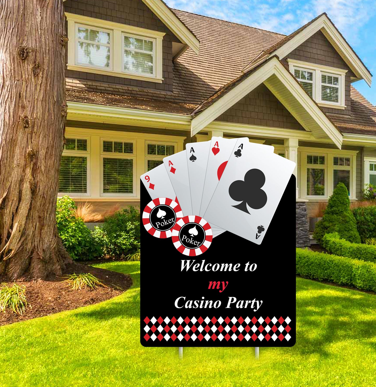 Casino/Card Party Welcome Board For Decorations