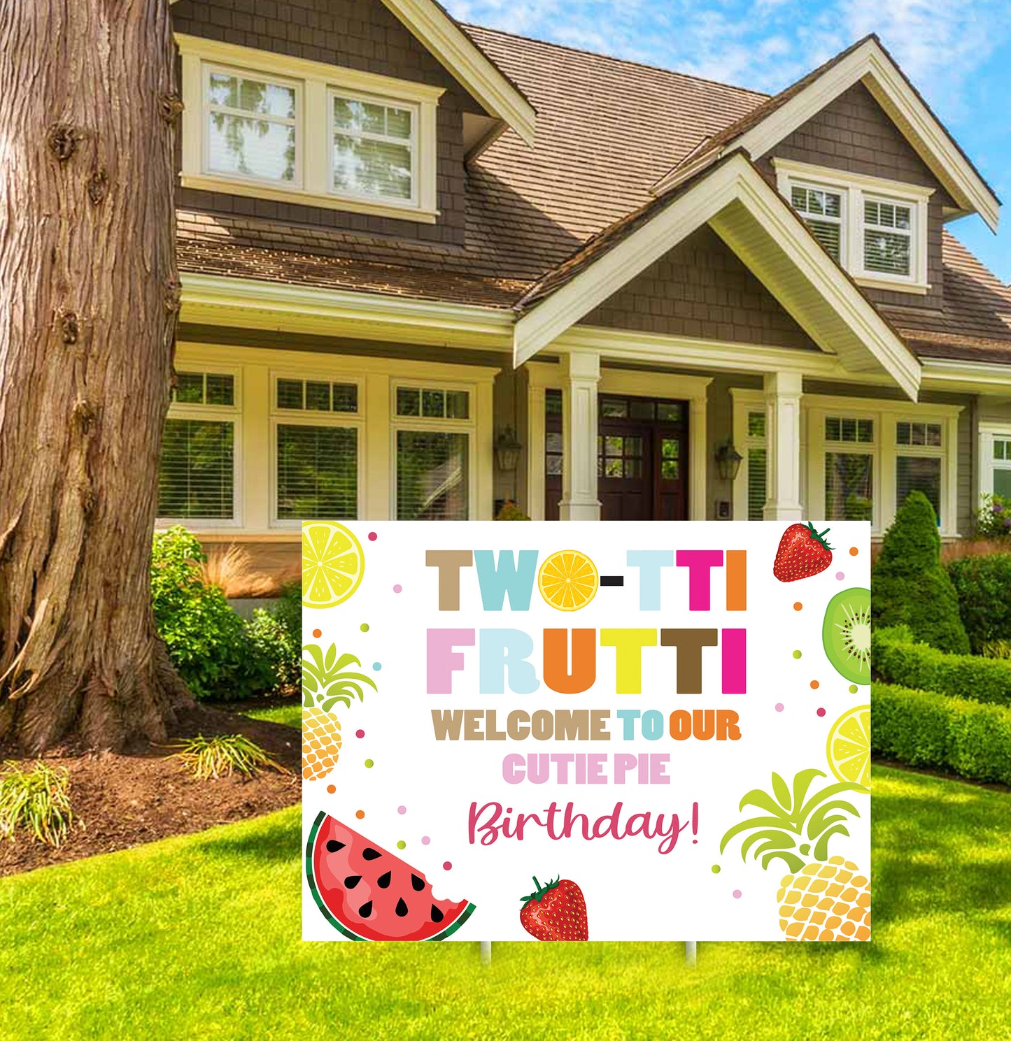 Twotti Fruity Theme Birthday Party Welcome Board