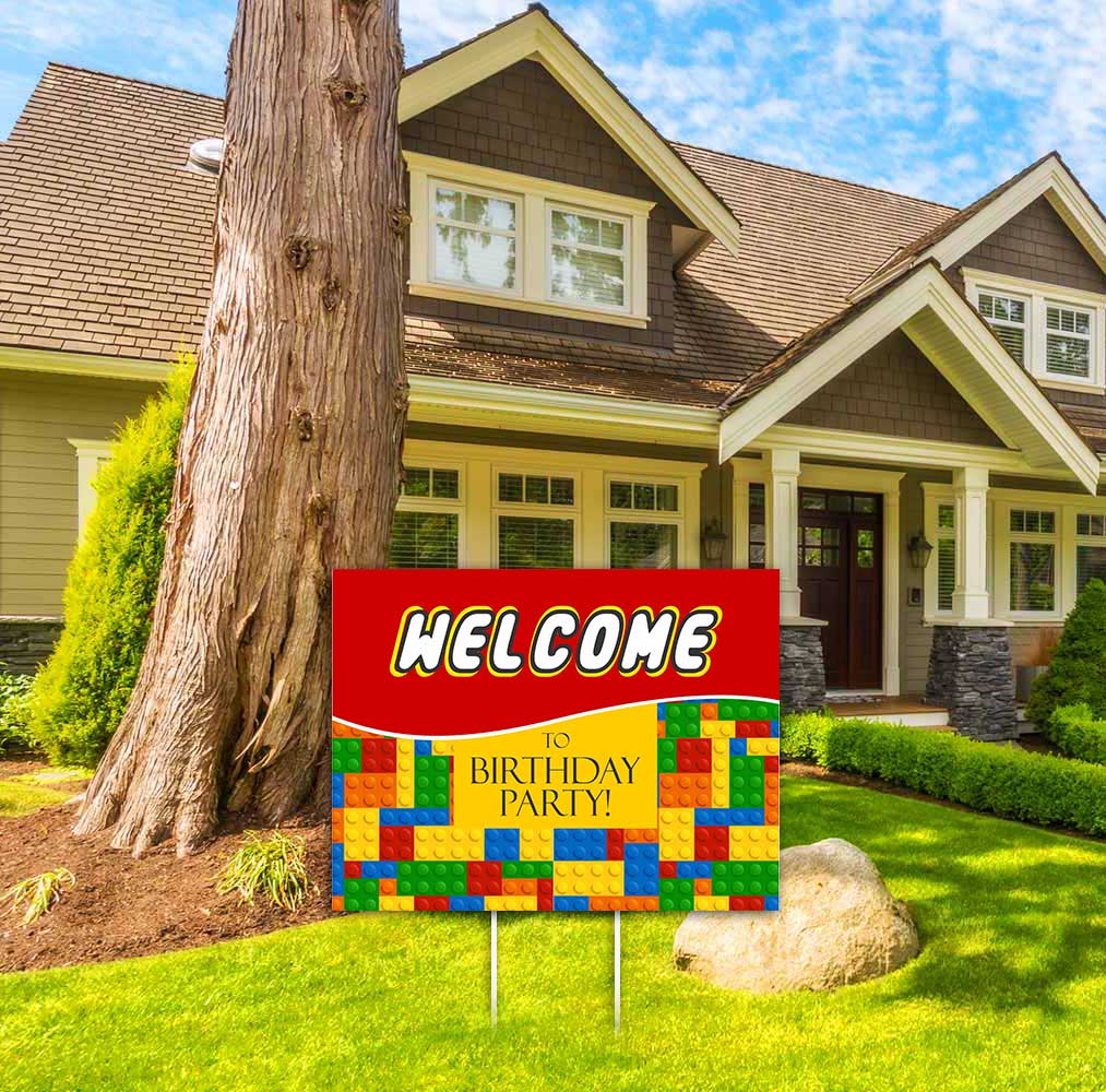 Lego Theme Birthday Party Welcome Board
