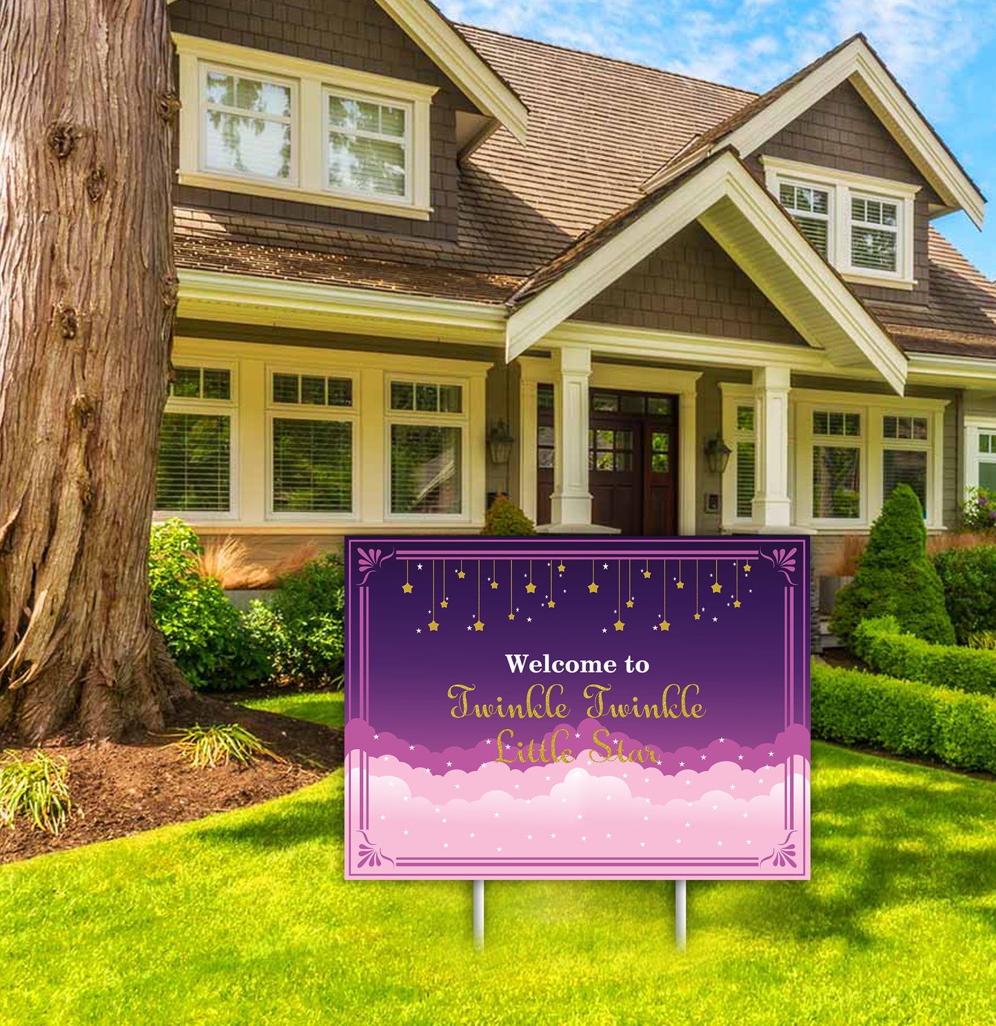 Twinkle Twinkle Little Star Theme Birthday Party Welcome Board