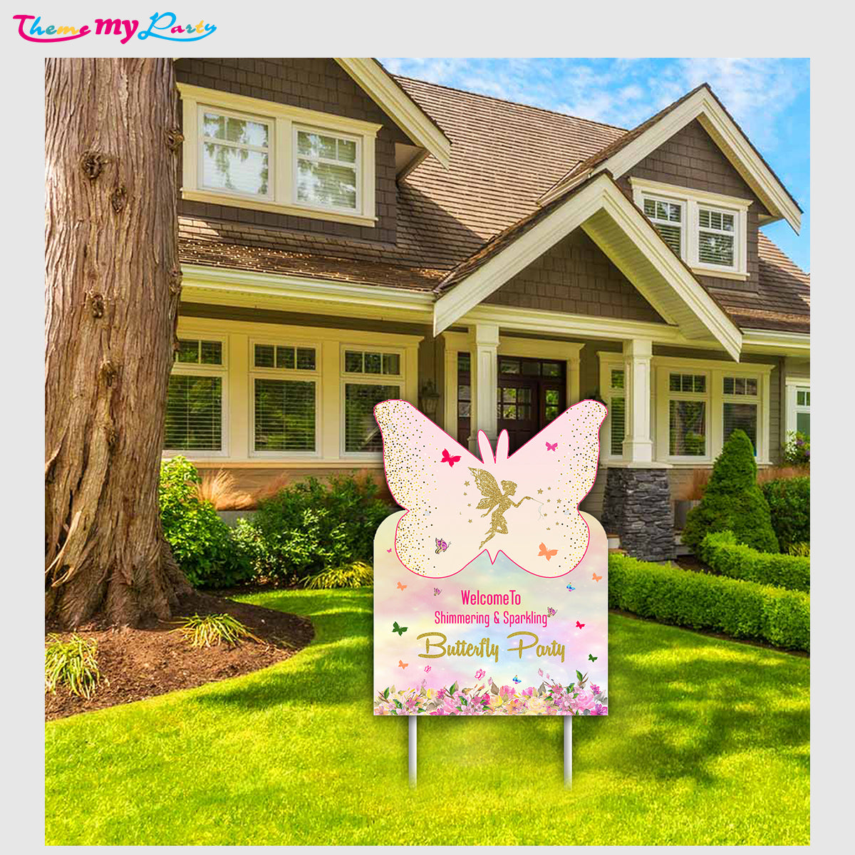 Butterflies & Fairies Theme Birthday Party Welcome Board