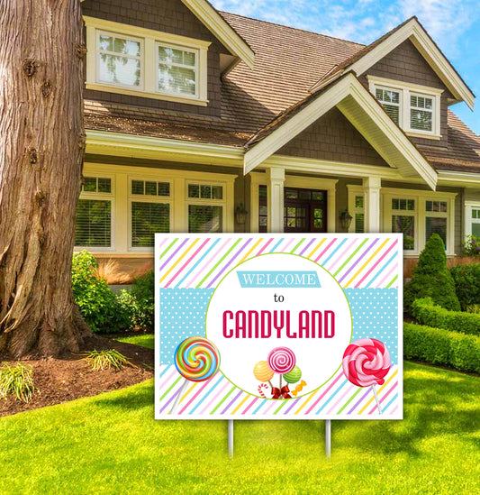 Candy Land Theme Birthday Party Welcome Board