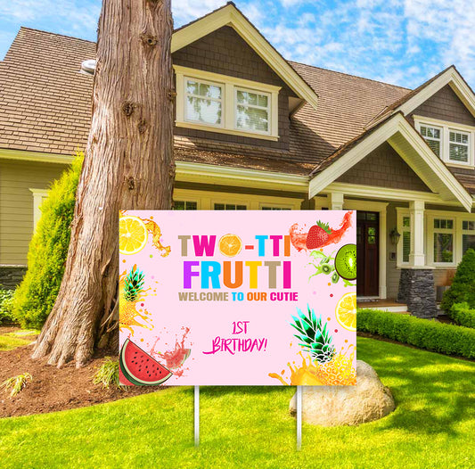 Twotti Fruity Theme Birthday Party Welcome Board