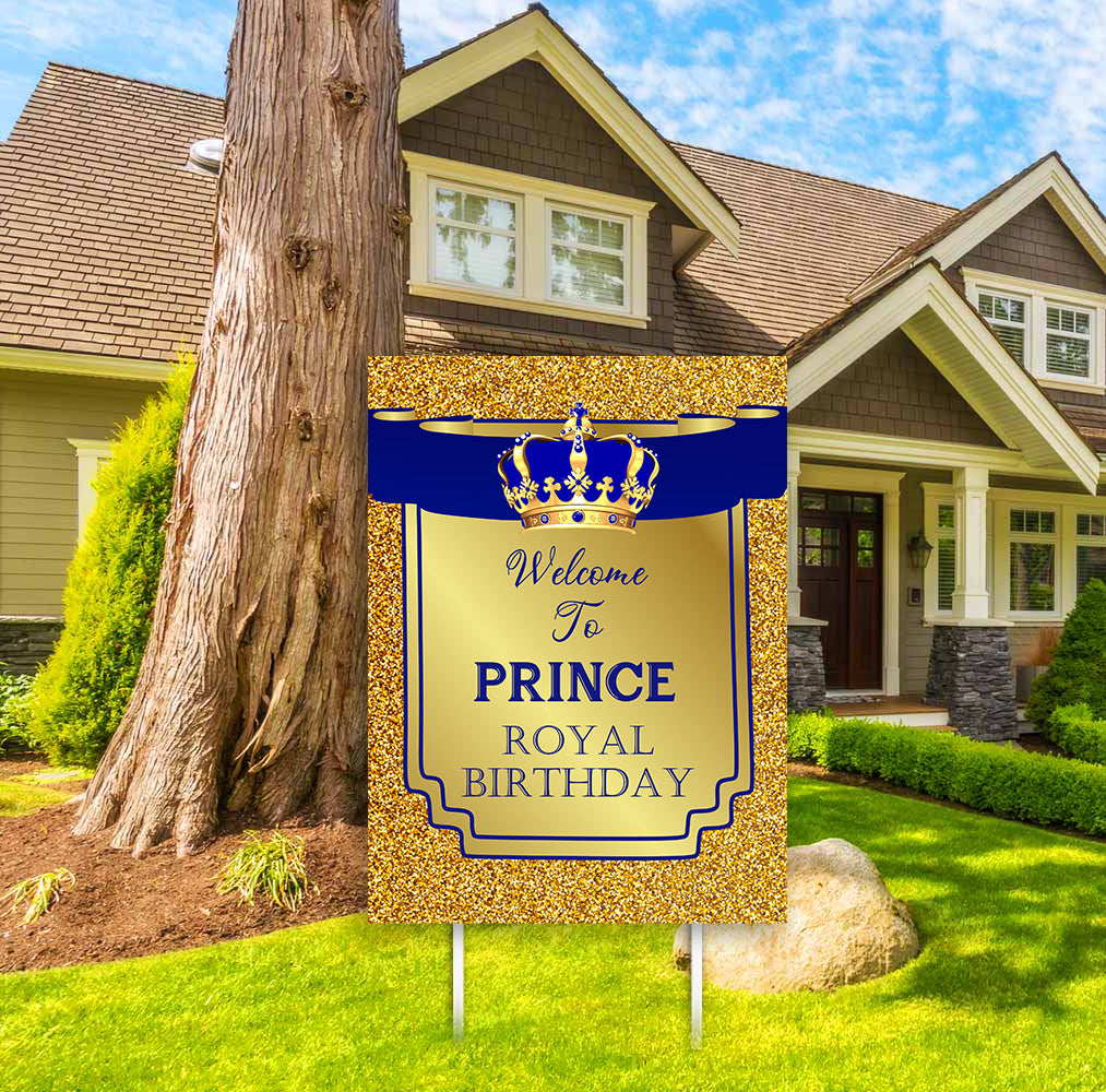 Prince Birthday Party Welcome Board