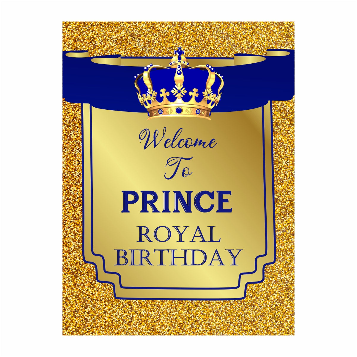 Prince Birthday Party Welcome Board