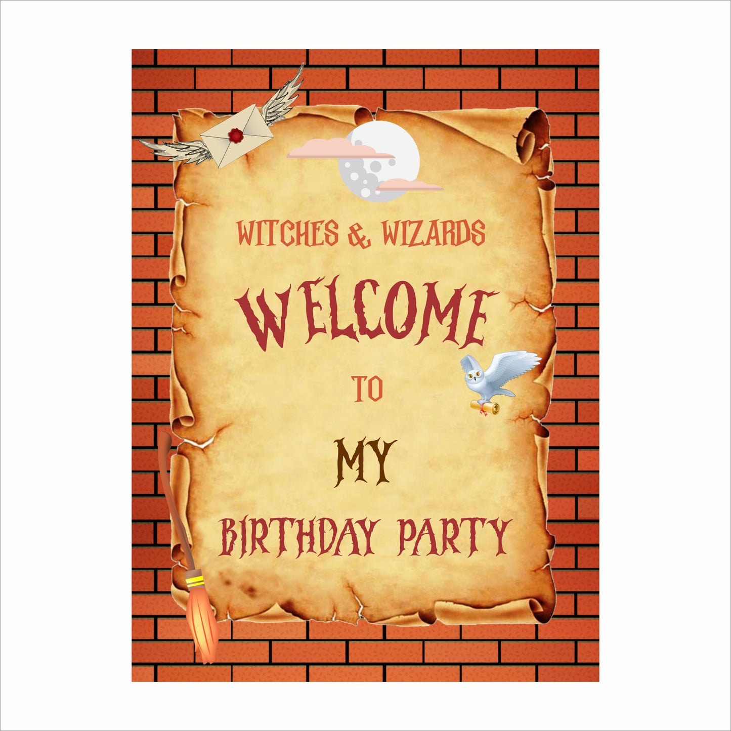Harry Potter Theme Birthday Party Welcome Board