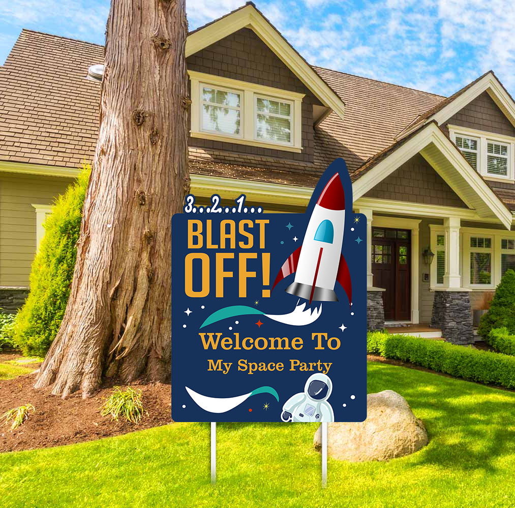 Space Theme Birthday Party Welcome Board