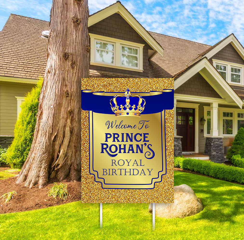 Prince Birthday Party Welcome Board