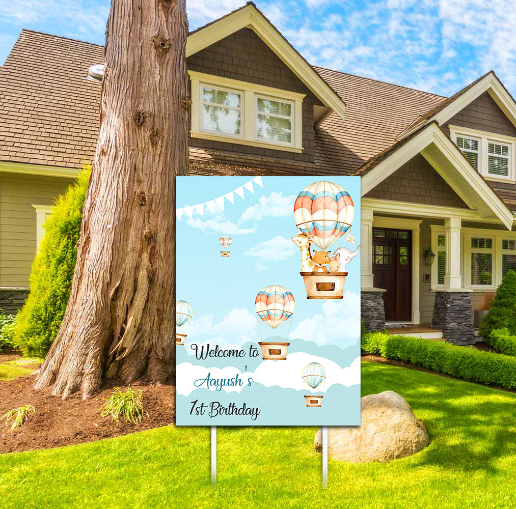 Hot Air Theme Birthday Party Welcome Board