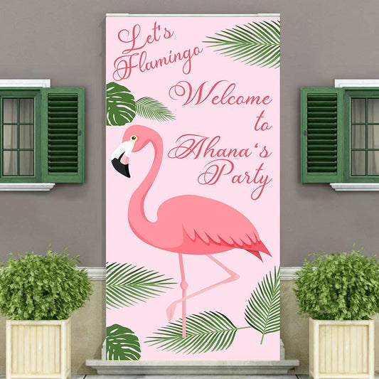 Flamingo Customized Welcome Banner Roll up Standee (with stand)