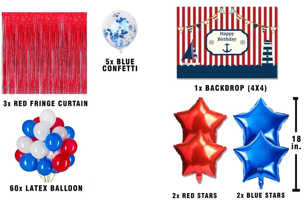 Nautical Ahoy Theme Birthday Party Complete Party Set