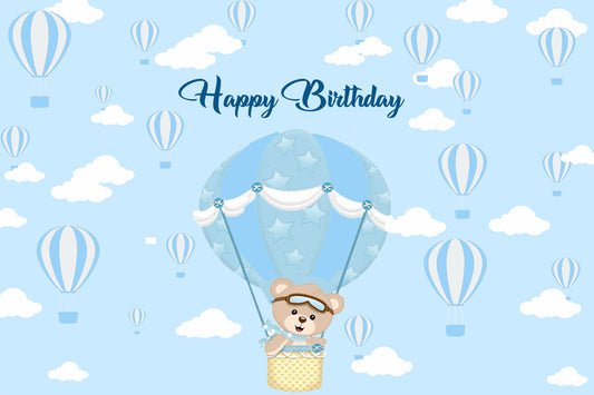 Hot Air Theme Birthday Party Backdrop