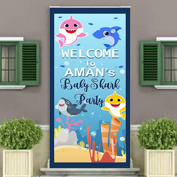 Baby Shark Customized Welcome Banner Roll up Standee (with stand)