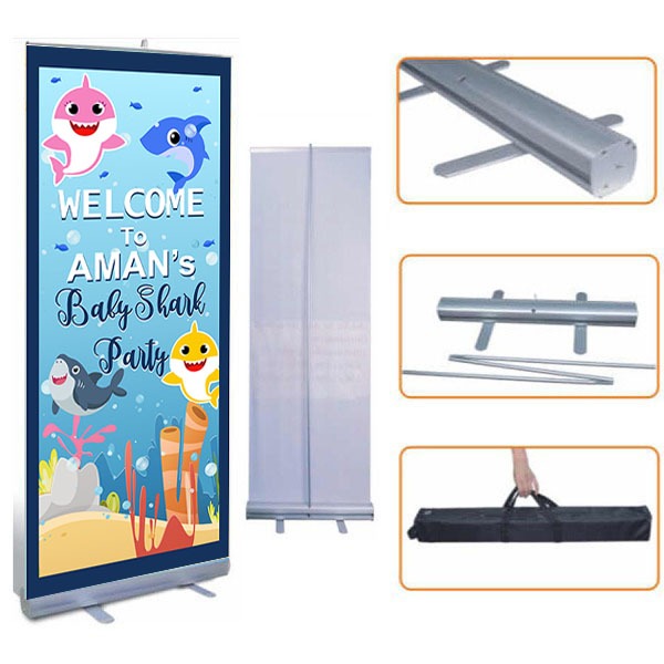 Baby Shark Customized Welcome Banner Roll up Standee (with stand)