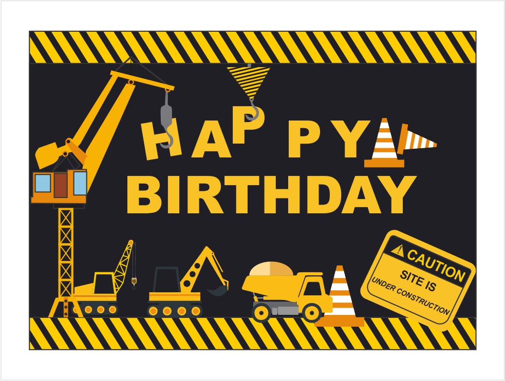 Construction Birthday Party Backdrop