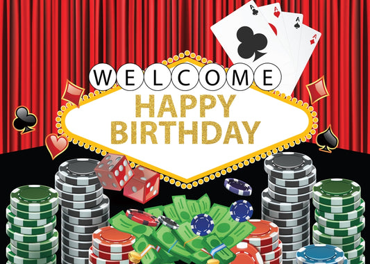 Casino Party Backdrop For Card Party Decoration