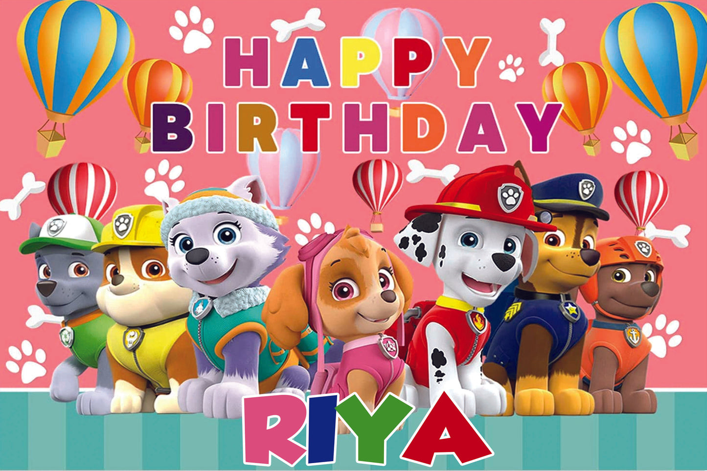 Paw Patrol Theme Birthday Party Backdrop