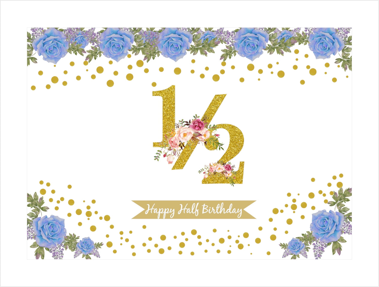 Half Birthday Party Backdrop For Decoration