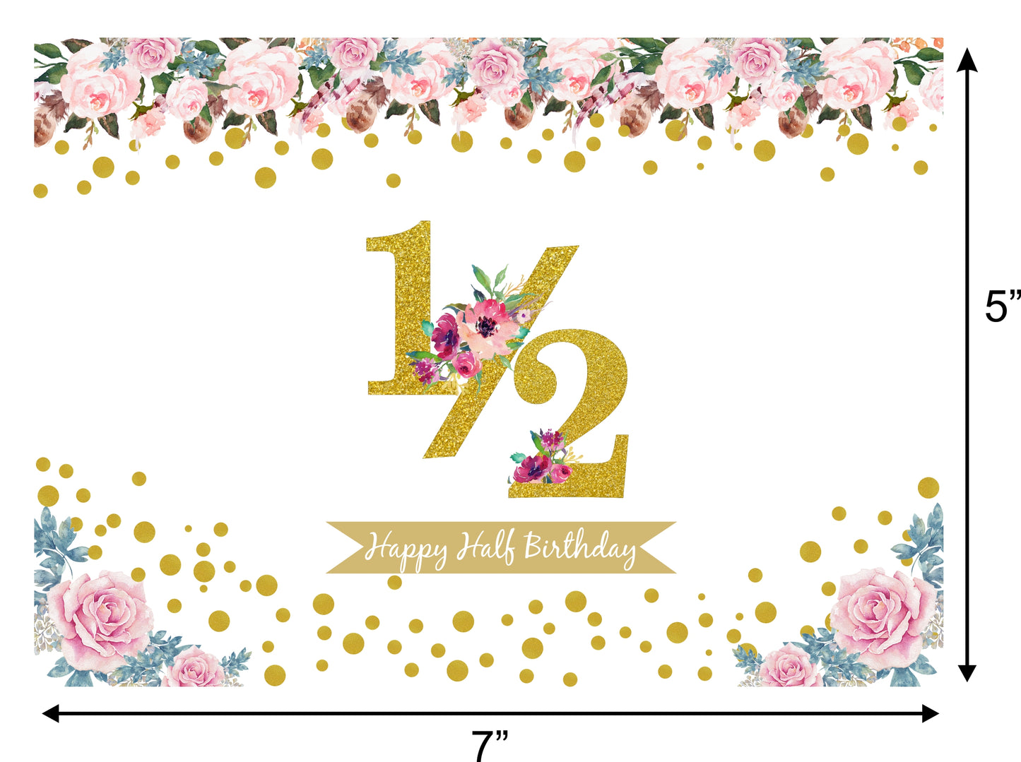 Half Birthday Girls Birthday Party Backdrop