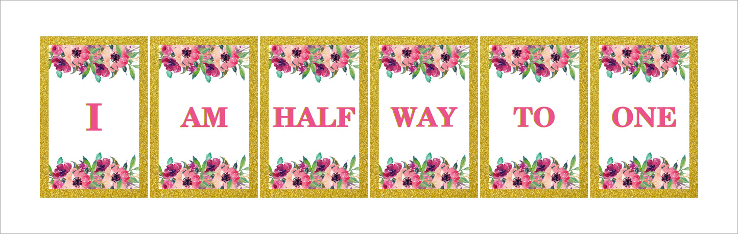 Half Birthday Party Banner for Decoration