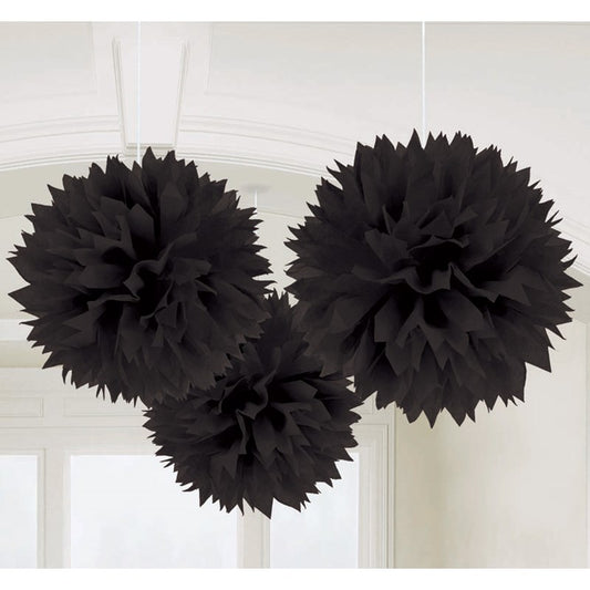 Black Pom Pom Flower Decoration For Birthday Parties, Anniversary Party & Baby Shower