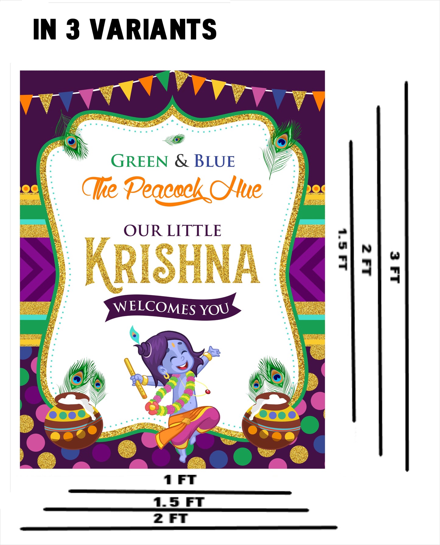 "Little Krishna"-Birthday Welcome Lawn Sign (Pack Of 1)