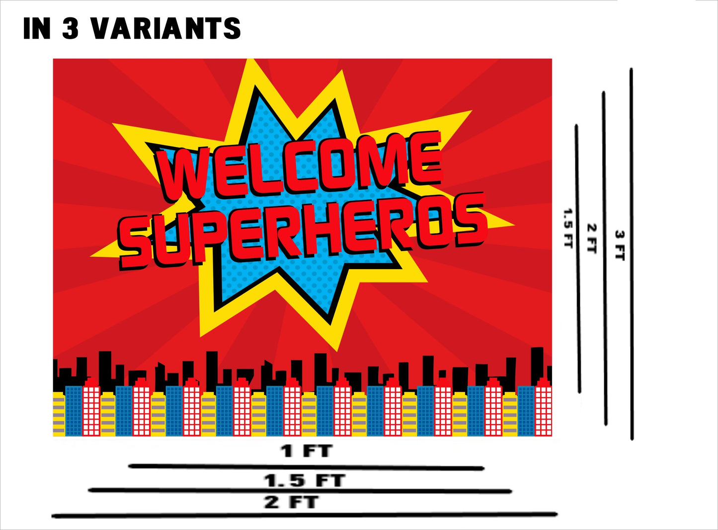 Super Hero Theme Birthday Party Welcome Board