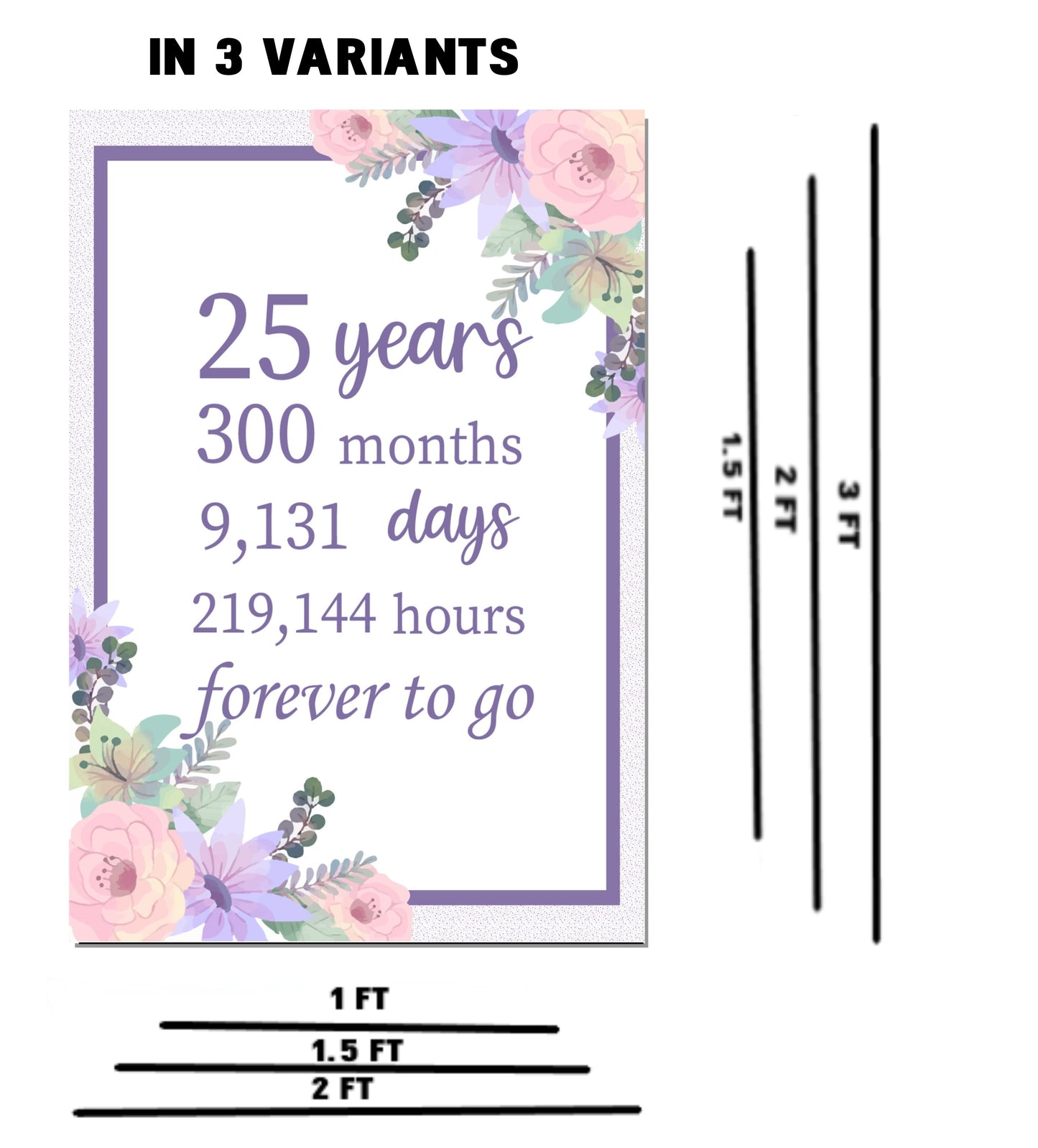 25Th Anniversary Or Silver Jubilee Floral Party Welcome Board