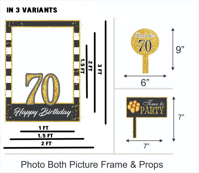 70th Birthday Party Selfie Photo Booth Frame & Props