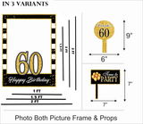60th Birthday Party Selfie Photo Booth Frame & Props