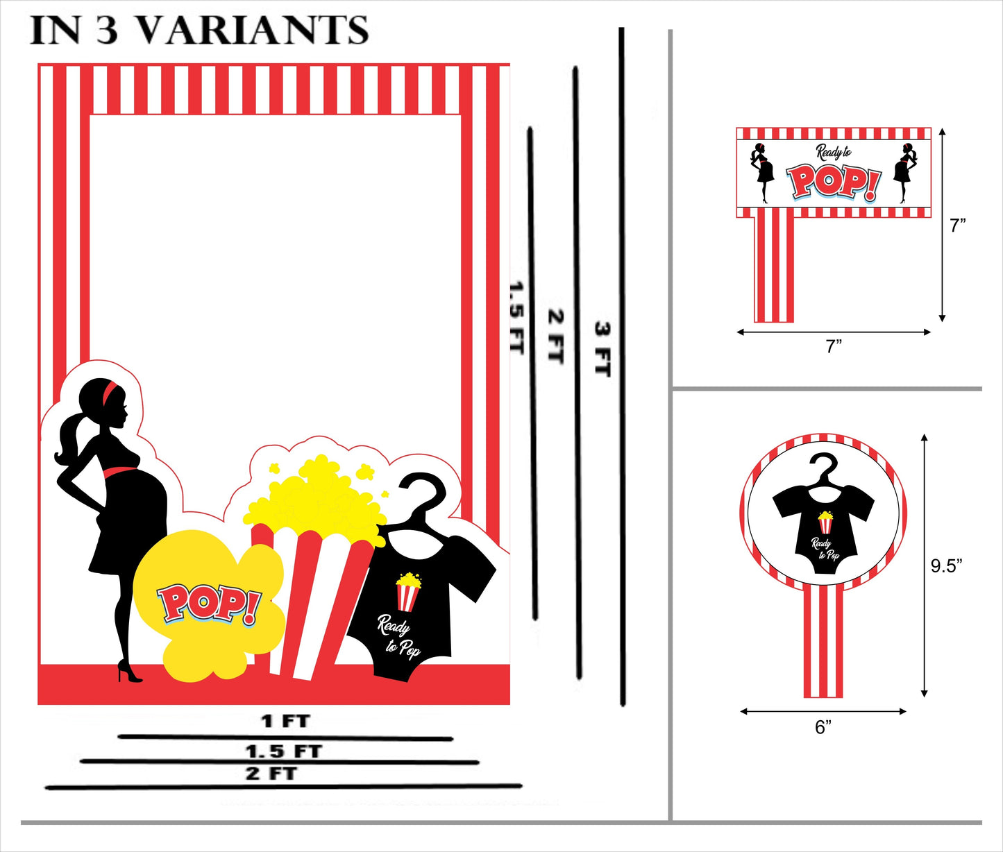 Ready to Pop Party Selfie Photo Booth Frame & Props