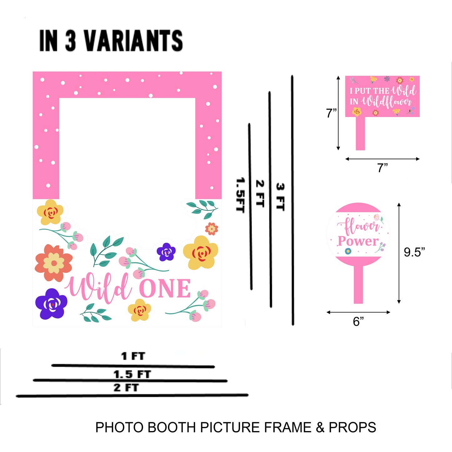 Wild One Birthday Party Selfie Photo Booth Frame & Props