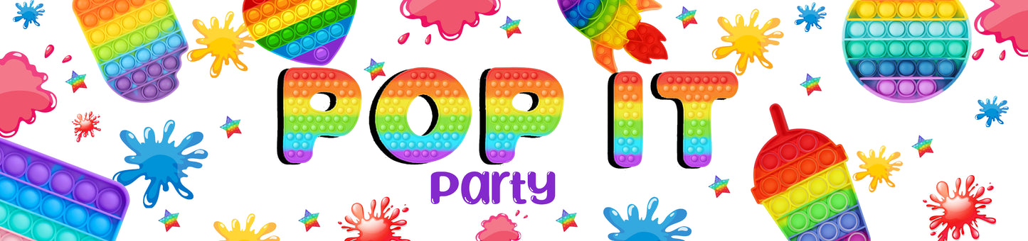 Pop It Theme Water Bottle Labels