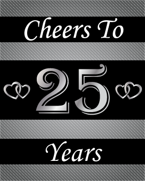 25th Anniversary Party Wine Bottles Labels