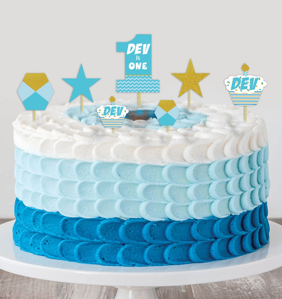 One Is Fun First Birthday Party Cake Topper /Cake Decoration Kit