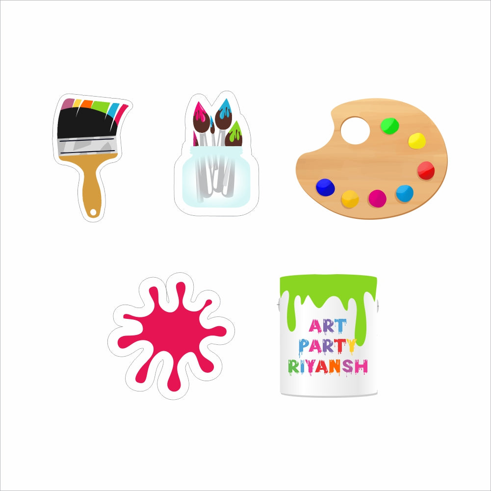 Art and Paint Theme Birthday Party Cake Topper