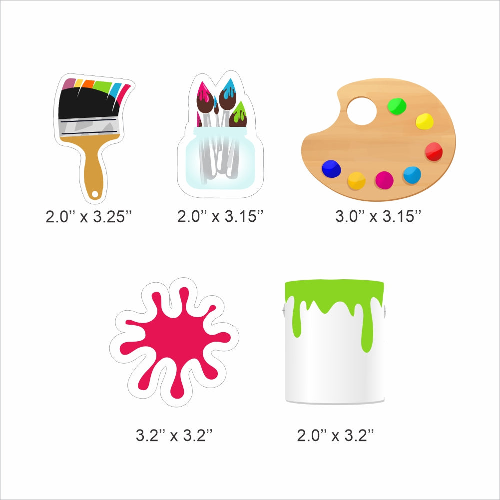 Art and Paint Theme Birthday Party Cake Topper