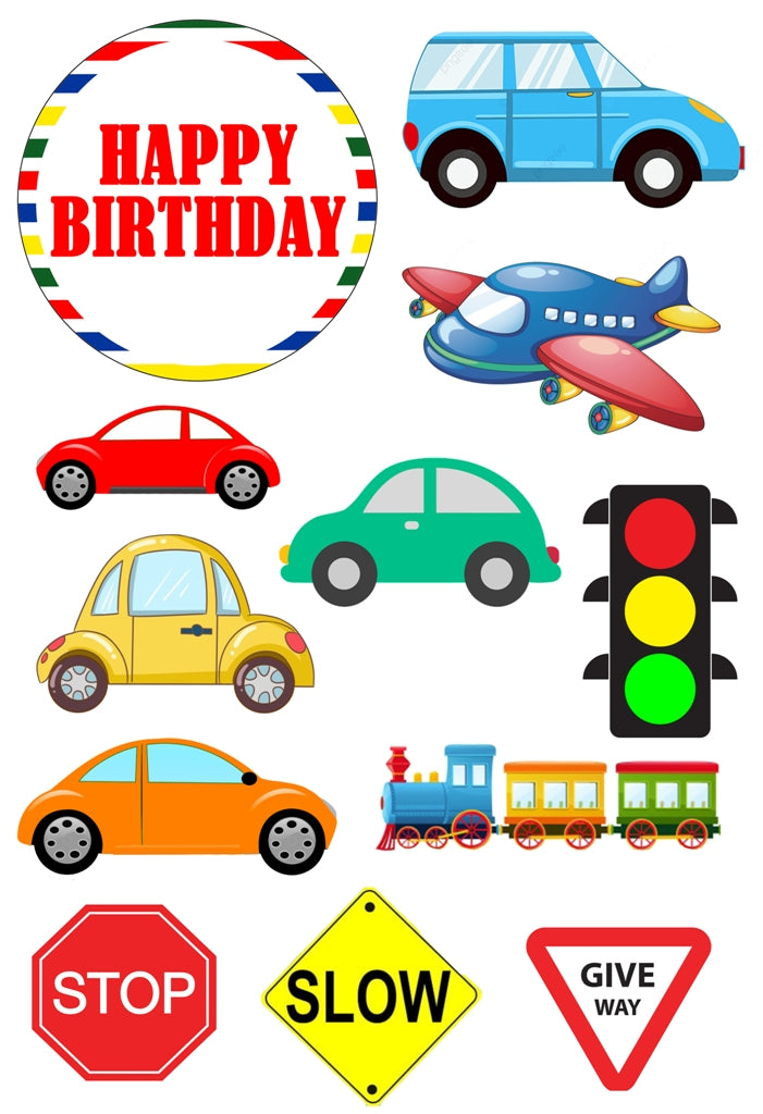 Transport Theme Birthday Party Cake Topper /Cake Decoration Kit
