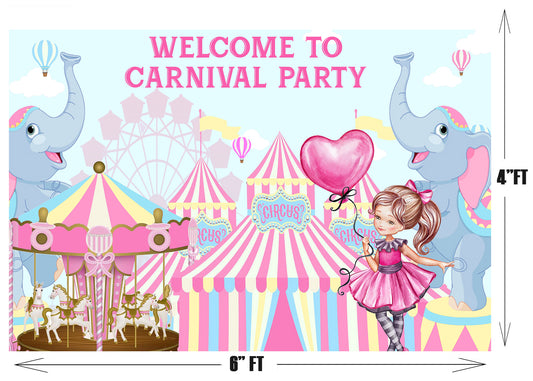 Carnival Theme Birthday Party Backdrop for Decoration