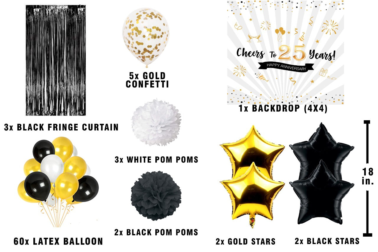 25th Anniversary Party Complete Decoration Kit