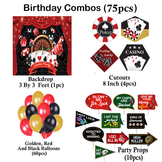 Casino Party Complete Set-Backdrop & Decorations