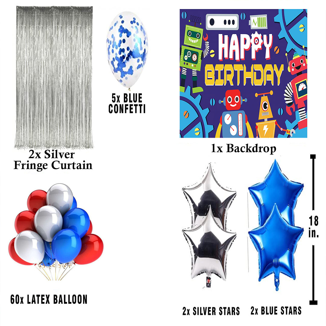 Robot Theme Birthday Party Decorations Complete Set