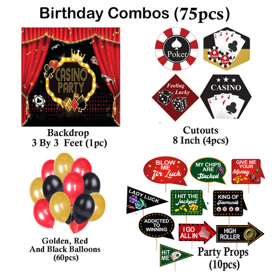 Casino Party Complete Set-Backdrop & Decorations