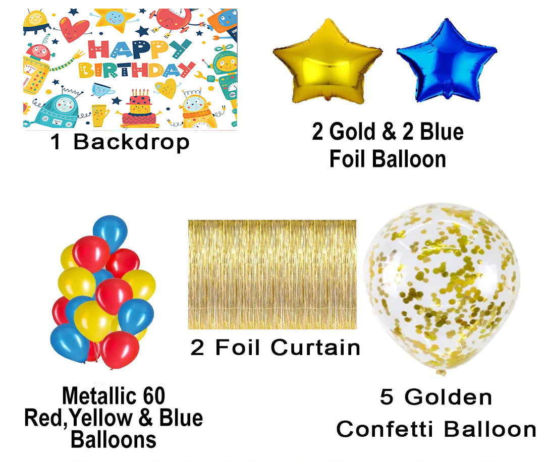 Robot Theme Birthday Party Decorations Complete Set