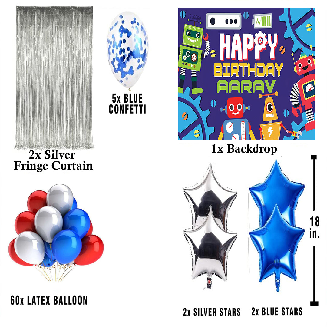 Robot Theme Birthday Party Decorations Complete Set