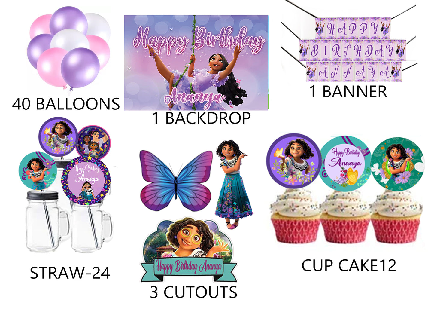 Encanto Theme Birthday Party Combo Kit with Backdrop & Decorations