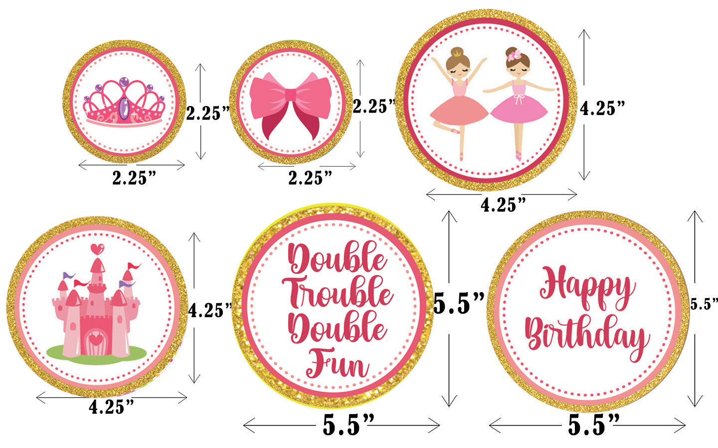 Twin Girls Theme Birthday Party Table Confetti for Decoration