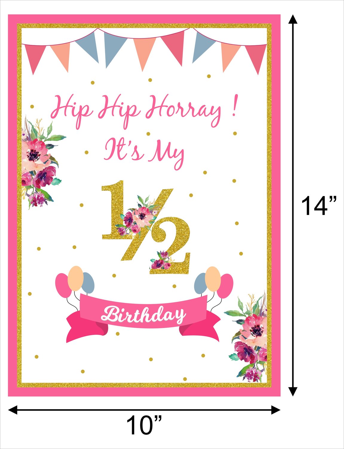 Half Birthday Decoration Party Supplies for Girls