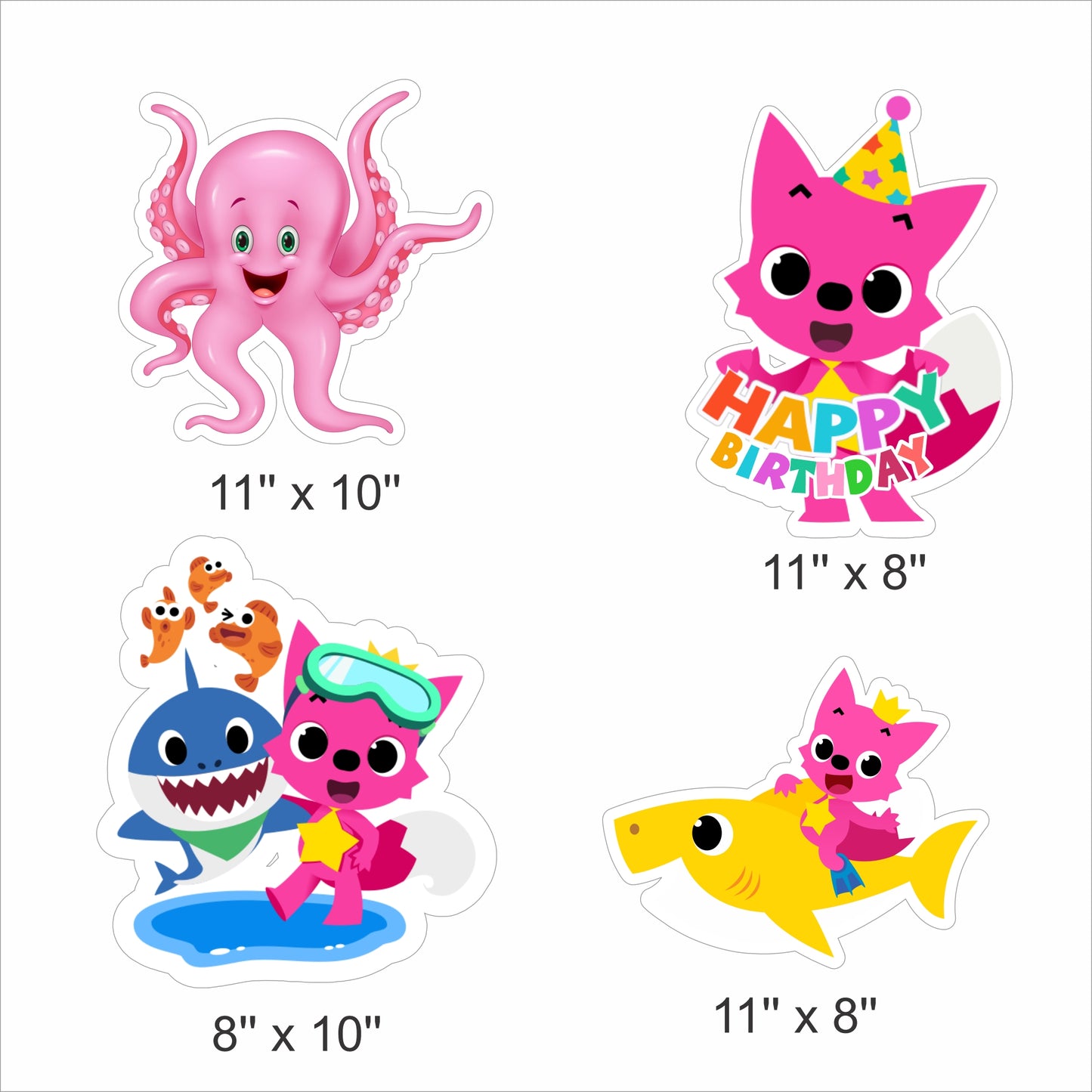 Baby Shark Theme Birthday Party Cutouts